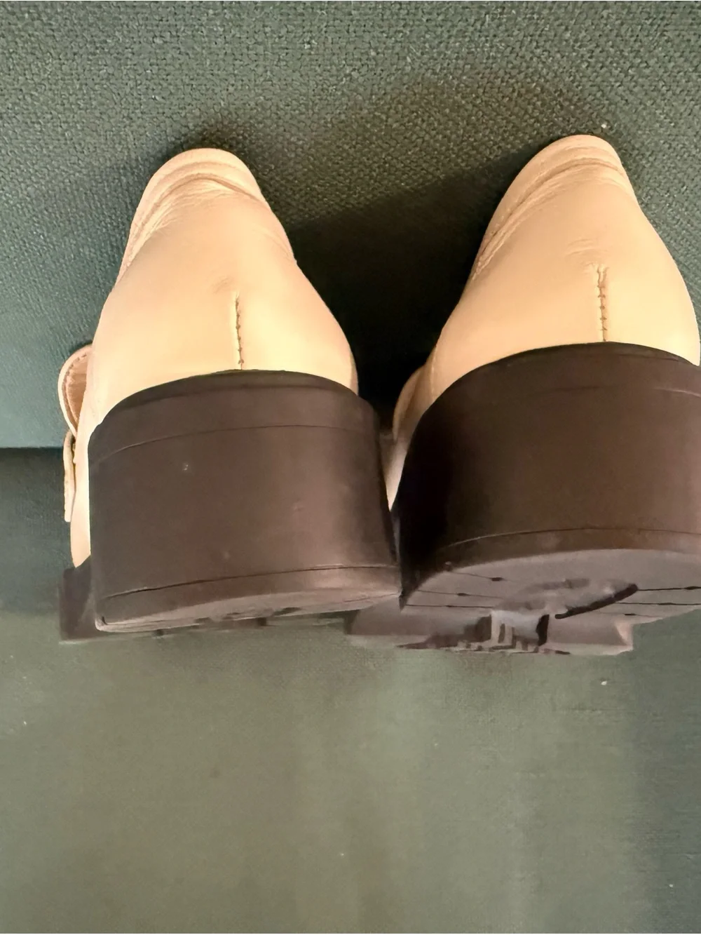 Coach Cream Leather Lug-Sole Loafers size 7